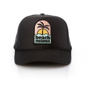 Beach Mama black mom trucker hat